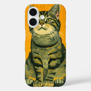 Minimalist Striped Grey Tabby iPhone 16 Case