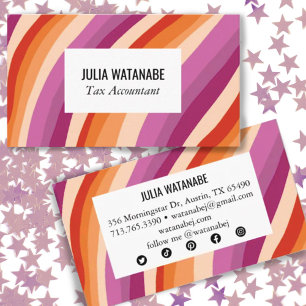 Minimalist Stripes Handmade Lines SocialMedia Icon Business Card