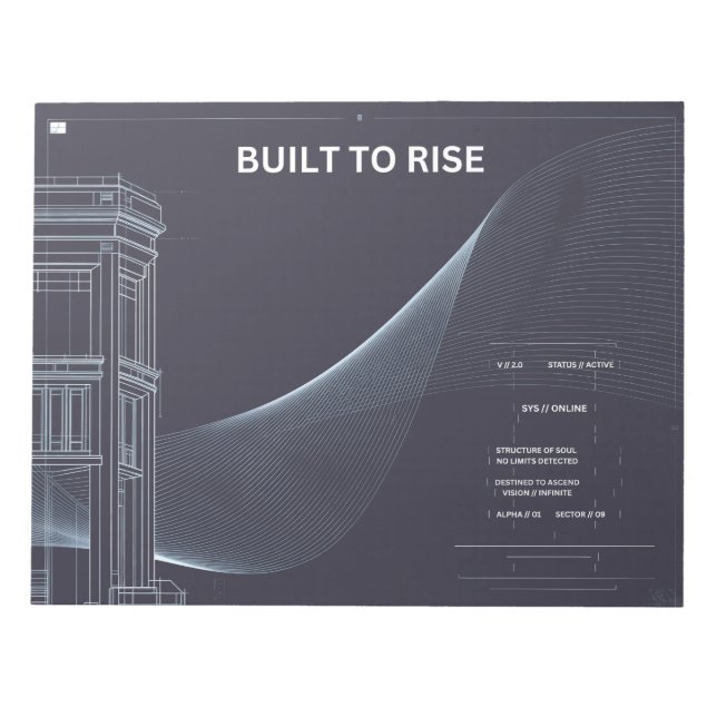 Minimalist Structure Wireframe Notebook Notepad (Front)