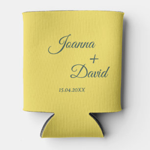Minimalist Style   Calligraphy Font Wedding Can Cooler