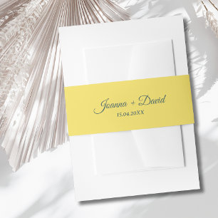 Minimalist Style Calligraphy Font Wedding Invitation Belly Band
