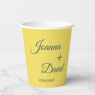Minimalist Style Calligraphy Font Wedding Paper Cups