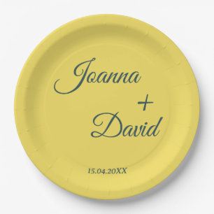 Minimalist Style   Calligraphy Font Wedding Paper Plate