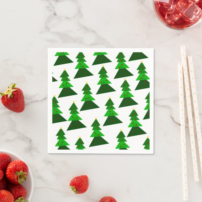 Minimalist Style Cute Christmas Tree Pattern Napkin (Insitu)