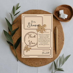 Minimalist Style Flower Baby Shower Thank You Card