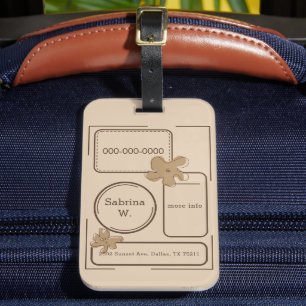 Minimalist Style Flower Notes Background Luggage Tag