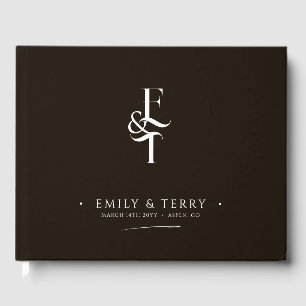 Minimalist Style Personalized Monogram Wedding Guest Book