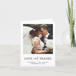 Minimalist Style   Two Photo Wedding Thank You Card
