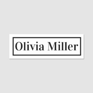 Minimalist Stylish Black And White Custom Name Tag