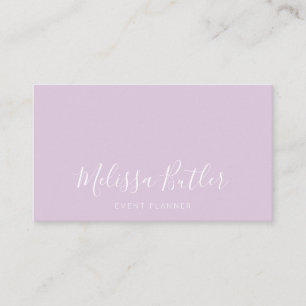 Minimalist Stylish Calligraphy Pastel Purple Business Card