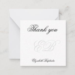 Minimalist Stylish Elegant Monogram Thank you Card
