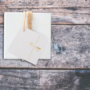 Minimalist stylish letter Square Foil Favour Tags