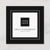 Minimalist stylish plain black white add your logo