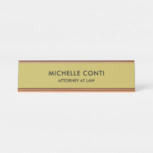 Minimalist Stylish Professional Vegas Gold Colour Desk Name Plate