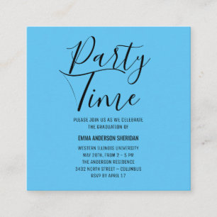 Minimalist Stylish Script Black & White Grad Party Enclosure Card