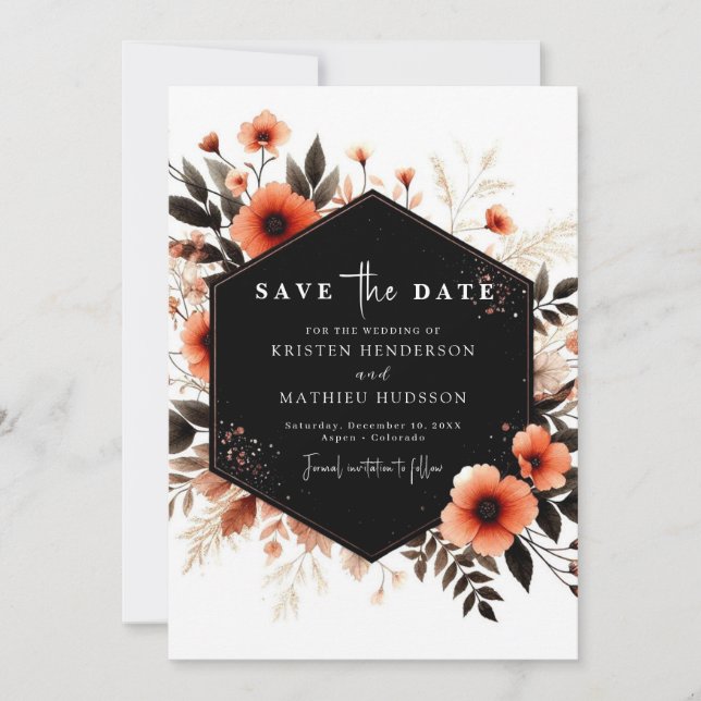 Minimalist Stylish Terracotta Wedding Save The Date (Front)