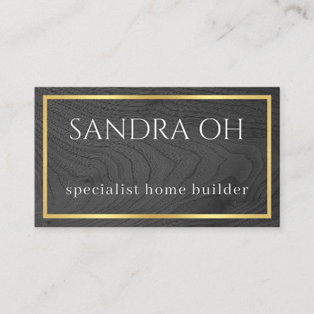 Minimalist Stylish Timber Wood Interior Decor Business Card (Front)