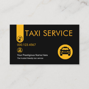 Minimalist Stylish Yellow Taxi Tab Business Card