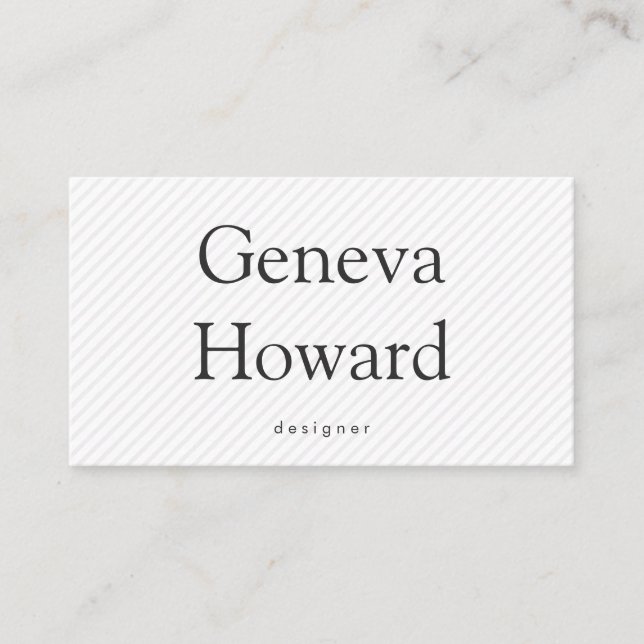 Minimalist Subtle Stripe Pattern Business Card (Front)