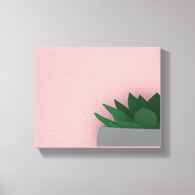 Minimalist succulent canvas print (Front)