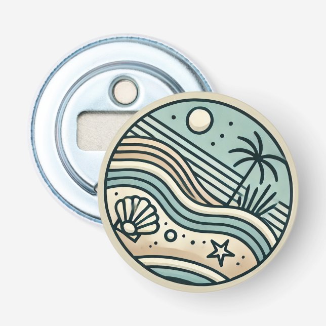 Minimalist Summer beach Bottle Opener (Front)