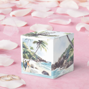Minimalist Summer Beach Destination Wedding Favor Box
