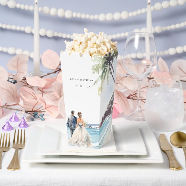 Minimalist Summer Beach Destination Wedding Favor Box (Wedding)