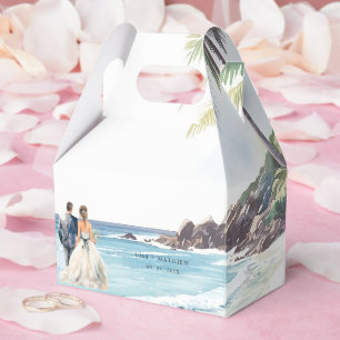 Minimalist Summer Beach Destination Wedding Favor Box