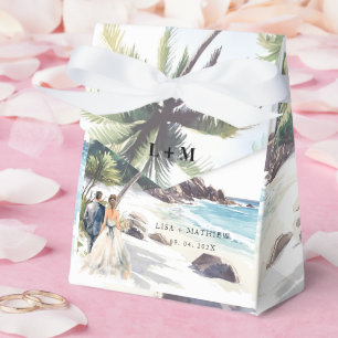 Minimalist Summer Beach Destination Wedding Favor Box