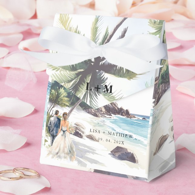 Minimalist Summer Beach Destination Wedding Favor Box (Wedding)