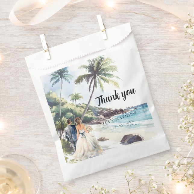 Minimalist Summer Beach Destination Wedding Favour Bag (Clipped)