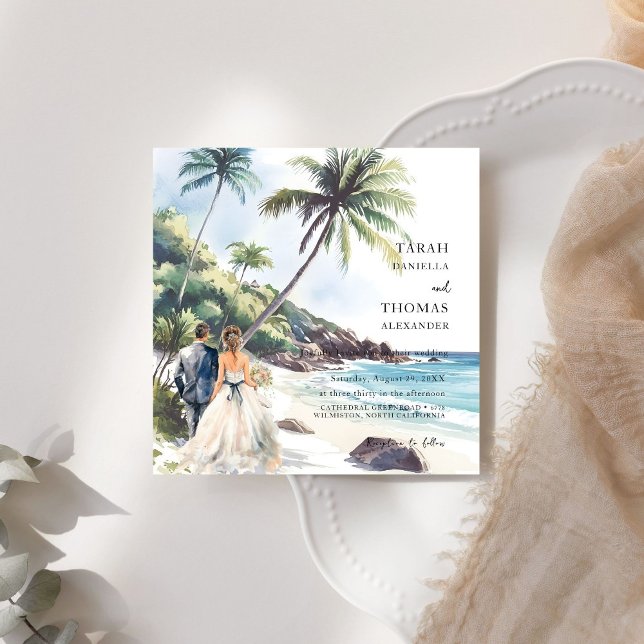 Minimalist Summer Beach  Destination Wedding Invitation (Creator Uploaded)