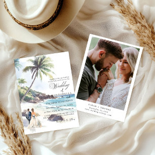Minimalist Summer Beach  Destination Wedding  Invitation