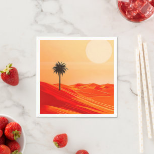 Minimalist Summer Desert Oasis  Napkin