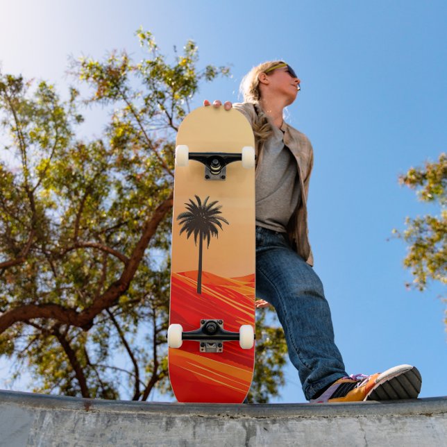 Minimalist Summer Desert Oasis  Skateboard (Outdoor 1)