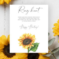 Minimalist sunflower bridal shower Ring hunt game