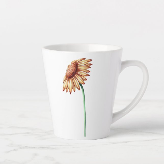 Minimalist Sunflower Latte Mug (Right)