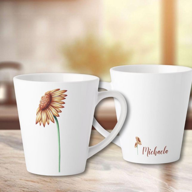 Minimalist Sunflower Latte Mug (Creator Uploaded)