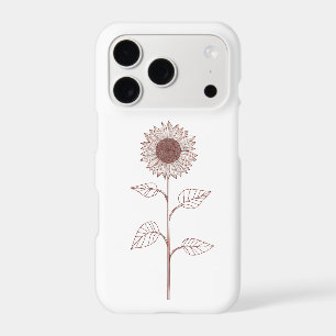 Minimalist Sunflower Line Art iPhone Case