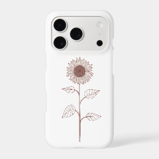 Minimalist Sunflower Line Art iPhone Case