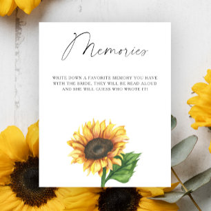 Minimalist sunflower Memories with the bride Poster