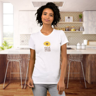 Minimalist Sunflower Water Colour Best Mom Ever T-Shirt