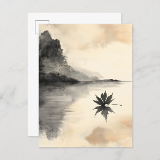Minimalist Sunset Autumn Quiet Fall Announcement Postcard