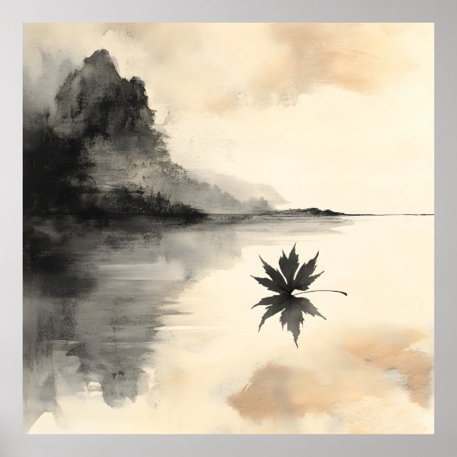 Minimalist Sunset Autumn Quiet Fall Poster (Front)