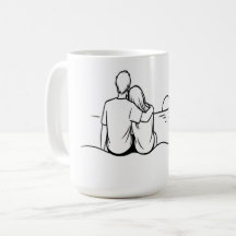 Minimalist Sunset Moment Line Art