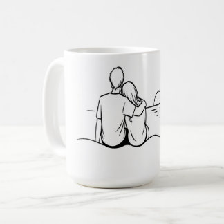 Minimalist Sunset Moment Line Art Coffee Mug