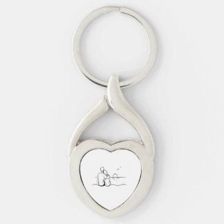 Minimalist Sunset Moment Line Art Keychain