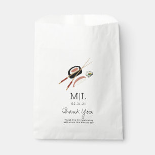 Minimalist Sushi Rolls Chopsticks Favour Bag