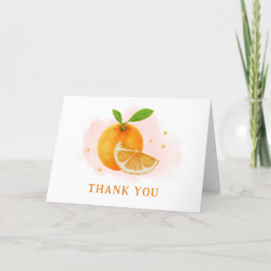Minimalist Sweet Orange Citrus Baby Shower Thank You Card
