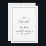 Minimalist Sweet Sixteen Birthday Invitation<br><div class="desc">This minimalist sweet sixteen birthday invitation is perfect for a simple 16th birthday party. The modern romantic design features classic black and white typography paired with a rustic yet elegant calligraphy with vintage hand lettered style. Customizable in any colour. Keep the design simple and elegant, as is, or personalize it...</div>